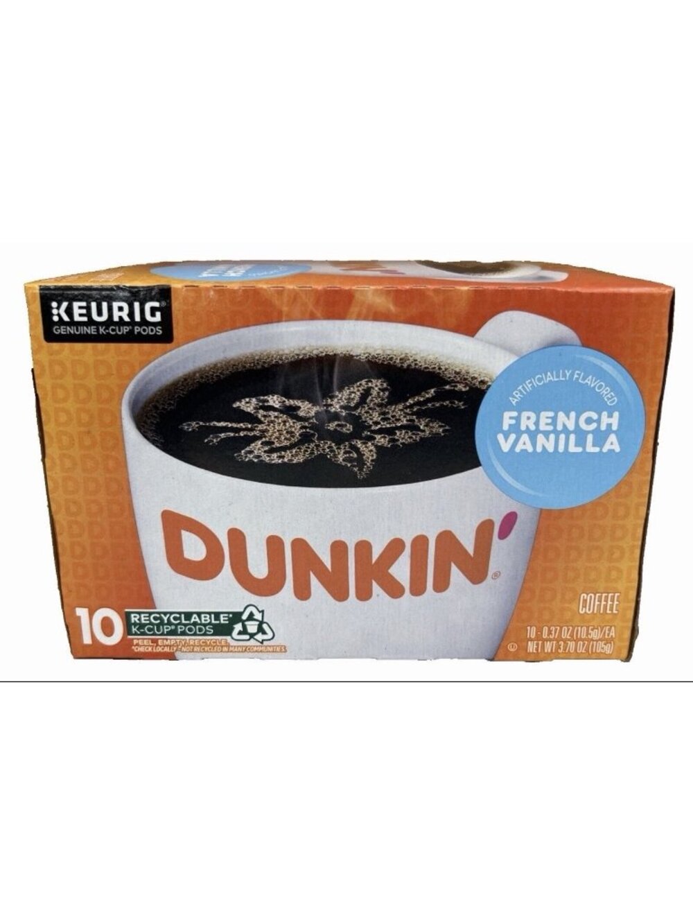 10 ct~Dunkin’ French Vanilla Artificially Flavored Coffee, Keurig K-Cup Pods